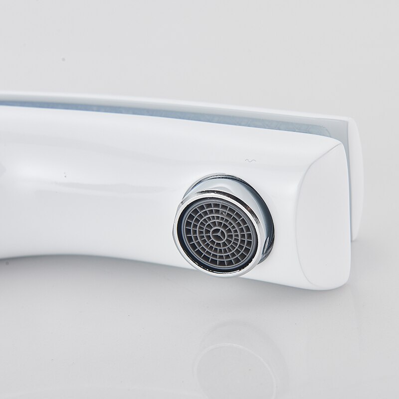 Witte Badkamer Basin Wastafel Kraan Badrandcombinaties Warm Koud Water Mengkraan Enkele Handgreep Europa Stijl Kranen Robinet Crane