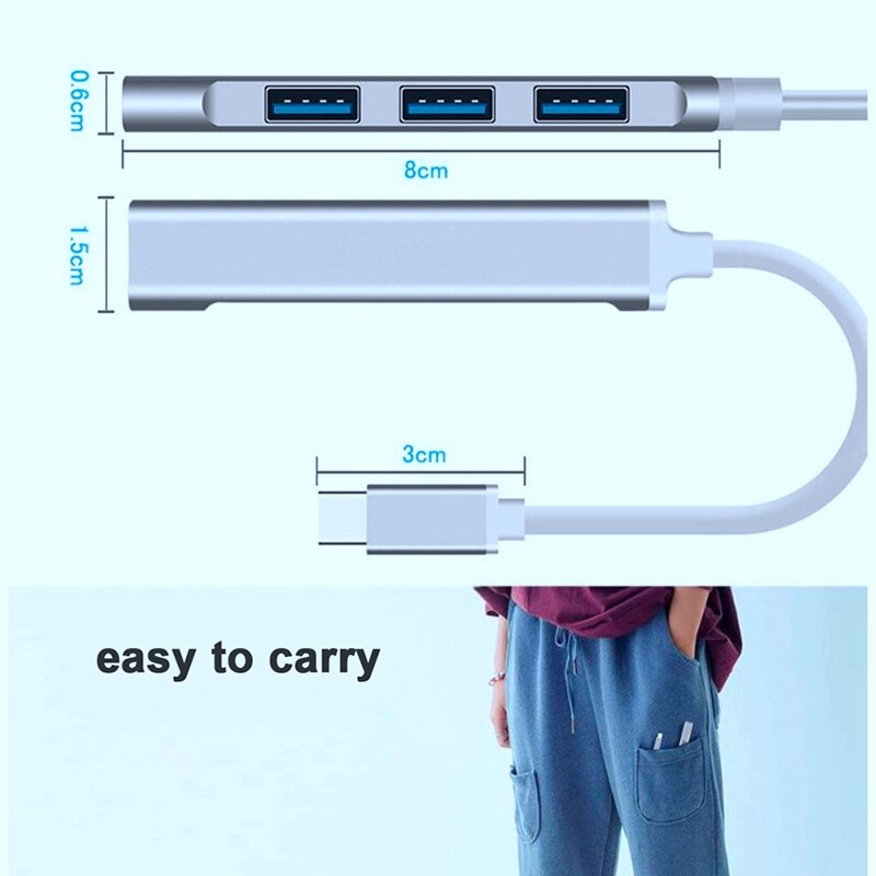 rodzaj-C3.1 Centrum stacja dokująca Usb 3.0 Centrum 4 w 1 na Pc laptop tablet/telefon