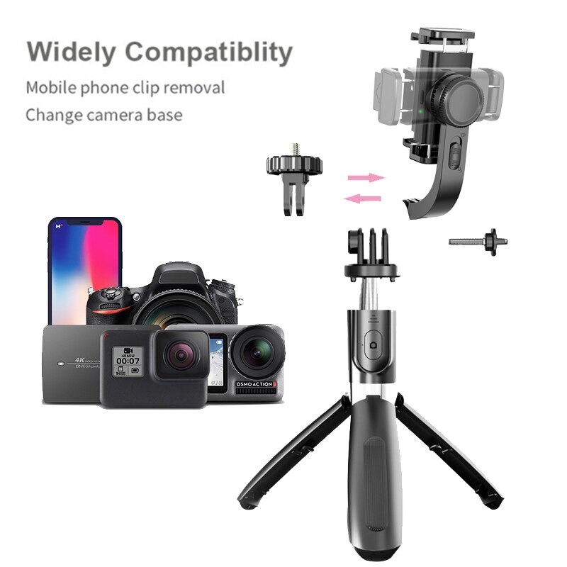 UPMOSTEK Gimbal Smartphone 3 IN 1 Selfie Stick stabilizzatore per treppiede con telecomando Bluetooth per telefoni Android Gorpro Sports Camera