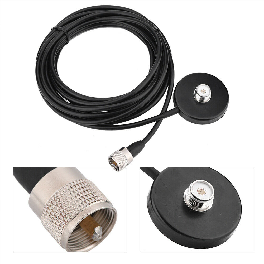 YiNiTone-Cable coaxial de antena para coche, MINI Base magnética para Walkie Talkie QYT KT-7900D BAOJIE BJ-218, 5M, UHF, MB60, PL259