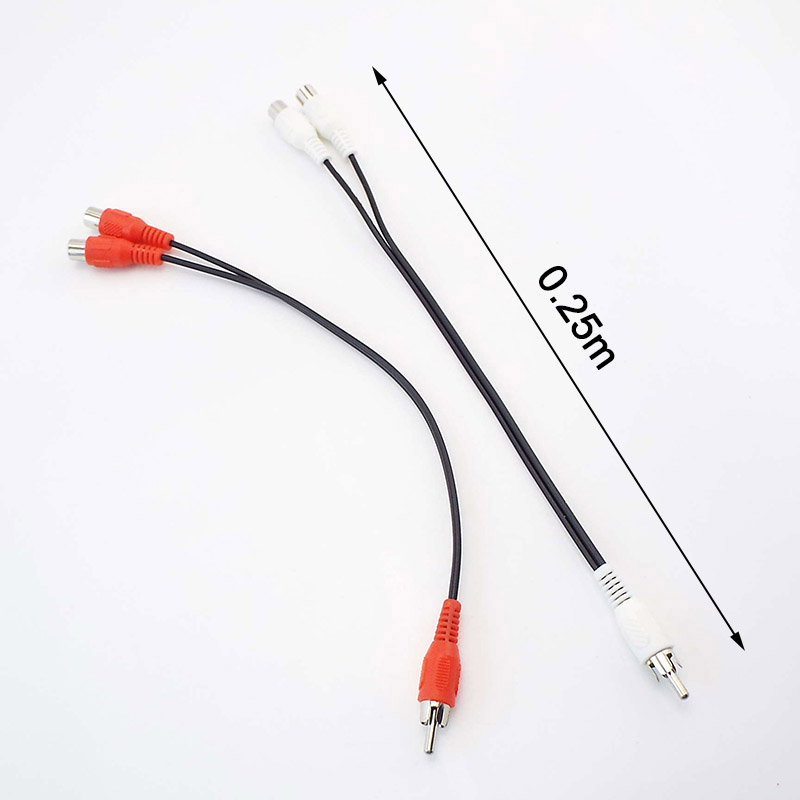 Y Splitter Audio Kabel Rca Male Naar 2 Vrouwelijke Plug Rca Connector Adapters Draad Koord