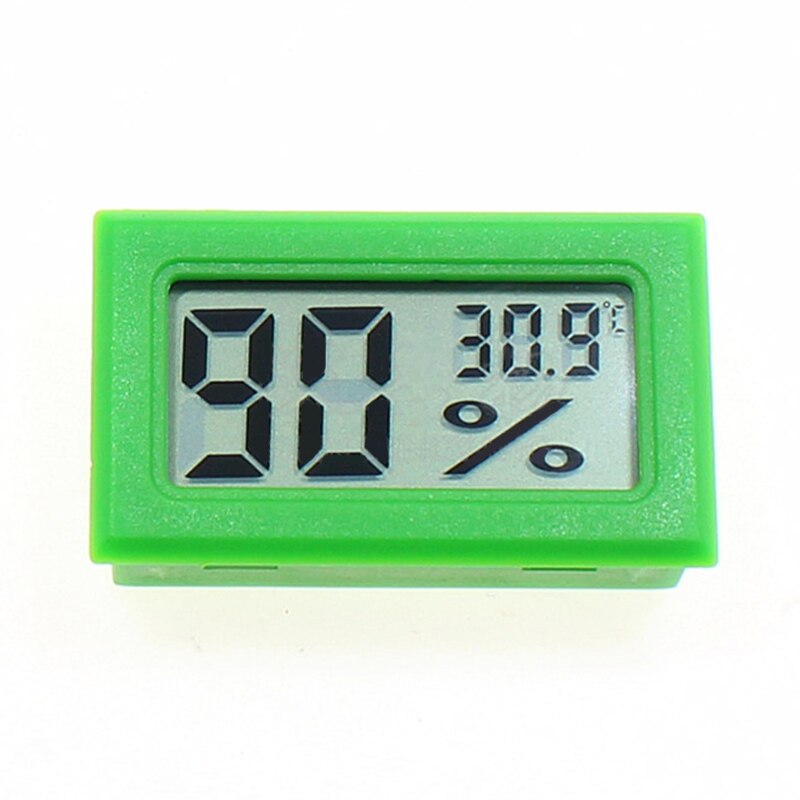 Mini Embedded Digital Temperature Sensor LCD Humidity Meter Thermometer Hygrometer Gauge Fridge Thermometers Multicolor Tool: Celsius  Green