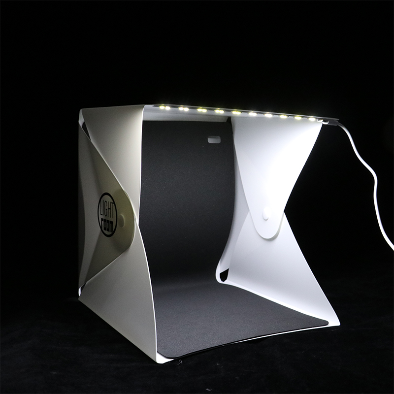 Fotografi led-ljusrum fotostudio ljustält mjuklåda bakgrunder fotolåda för dslr-kamera 22cm bärbar hopfällbar ljuslåda