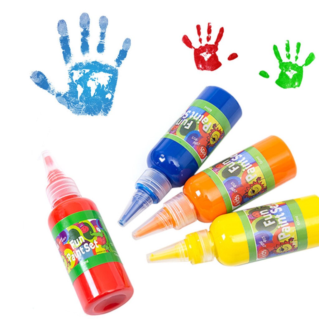 12 Color 720ml Non Neon Washable Finger Paints Set Liquid Watercolor Paint