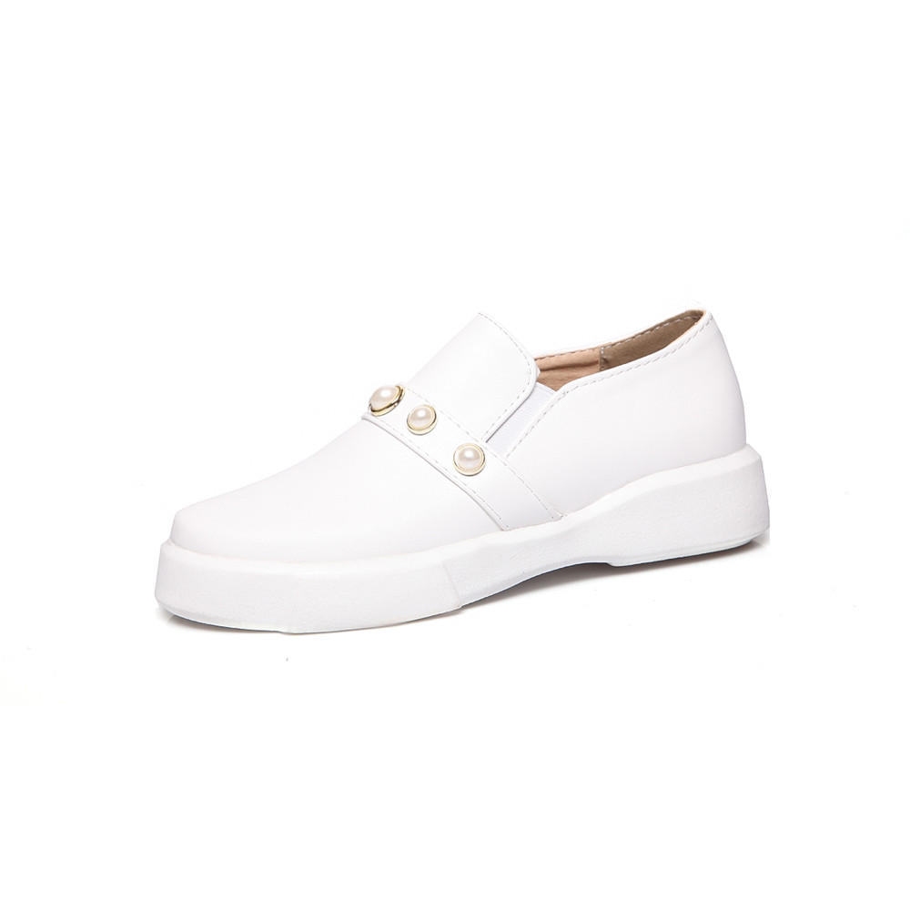 ASUMER zwart wit mode lente herfst dames schoenen ronde neus platte casual enkele schoenen maat 43 vrouwen flats