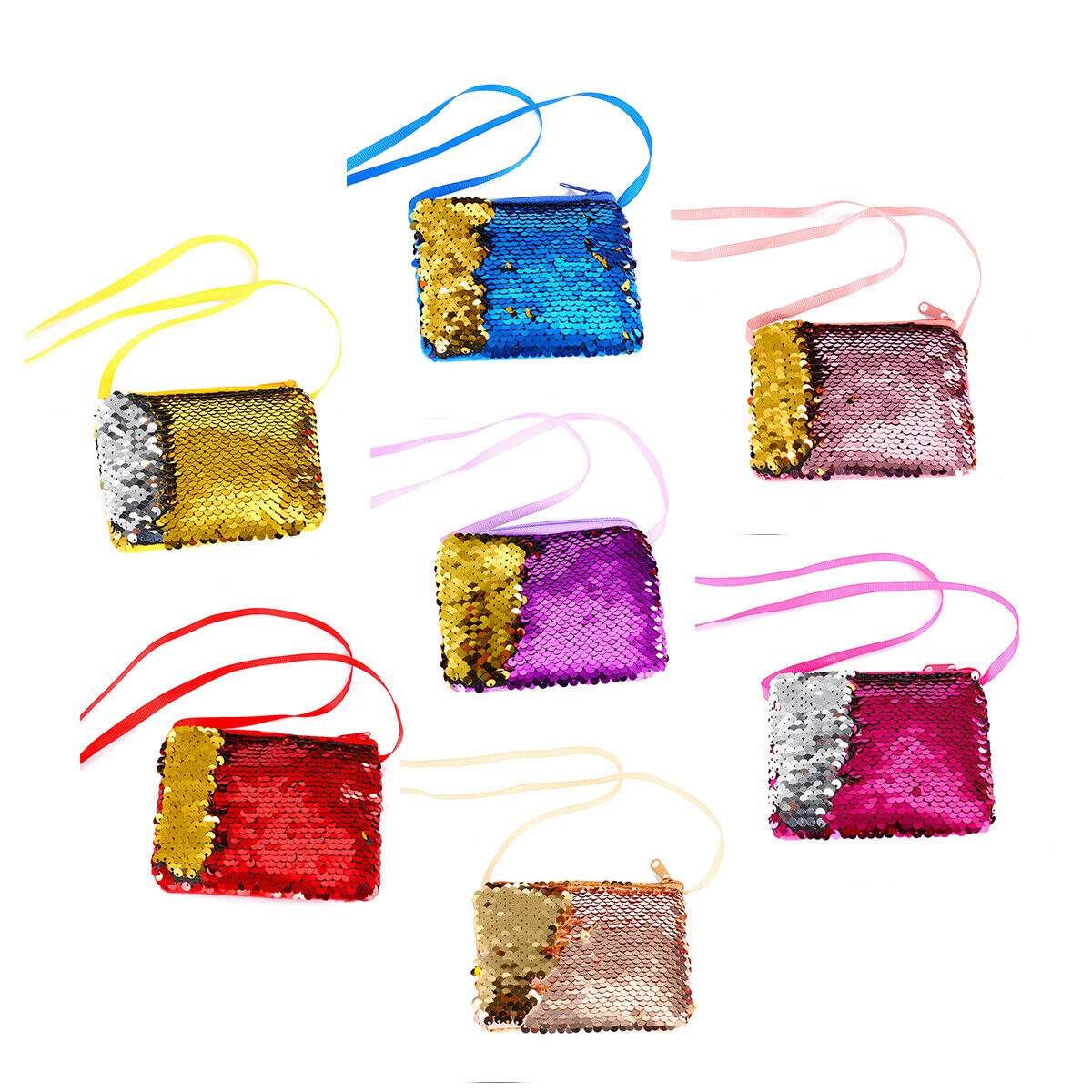 Børnetaske glitter pailletter crossbody taske dejlig pung lynlås pose mini messenger skuldertaske taske populær