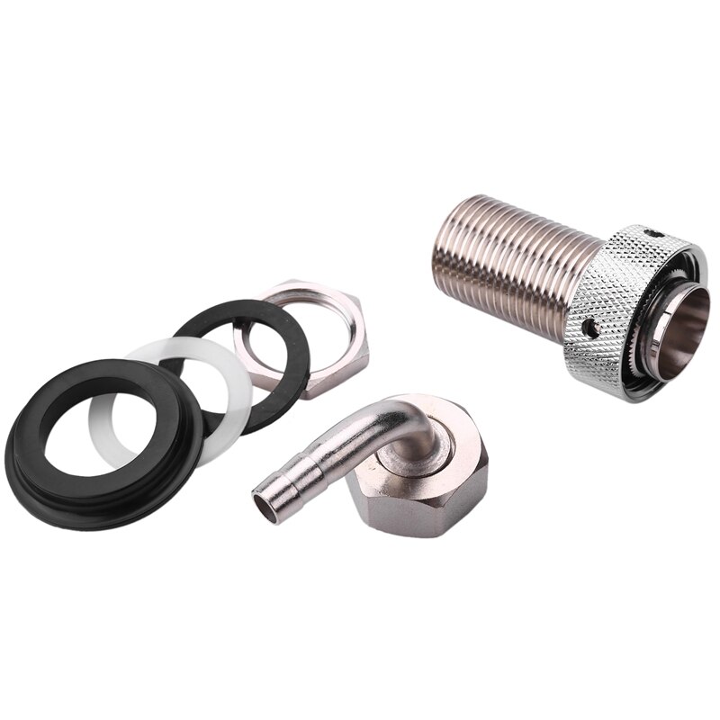 Grifo de cerveza con mango de 8mm, grifería con codo de barbero, placa cromada, vástago de latón, G5/8 para Barril ajustable, dispensador de cerveza para elaboración en casa: Default Title