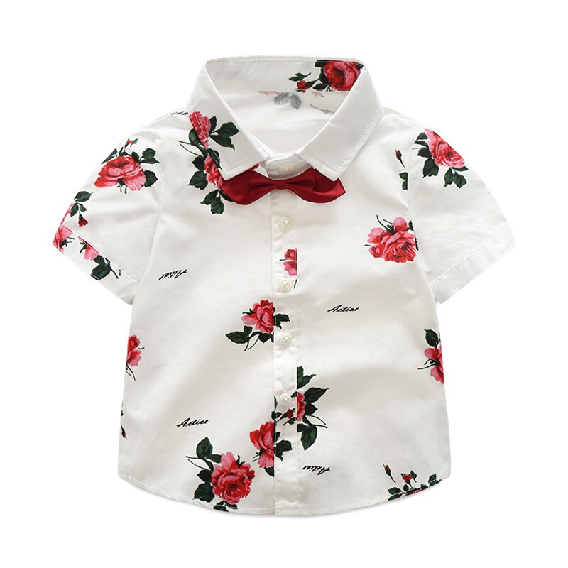 1-7 år 2 stk børn baby dreng blomstret skjorte toppe+bukser outfits tøj herresæt sæt