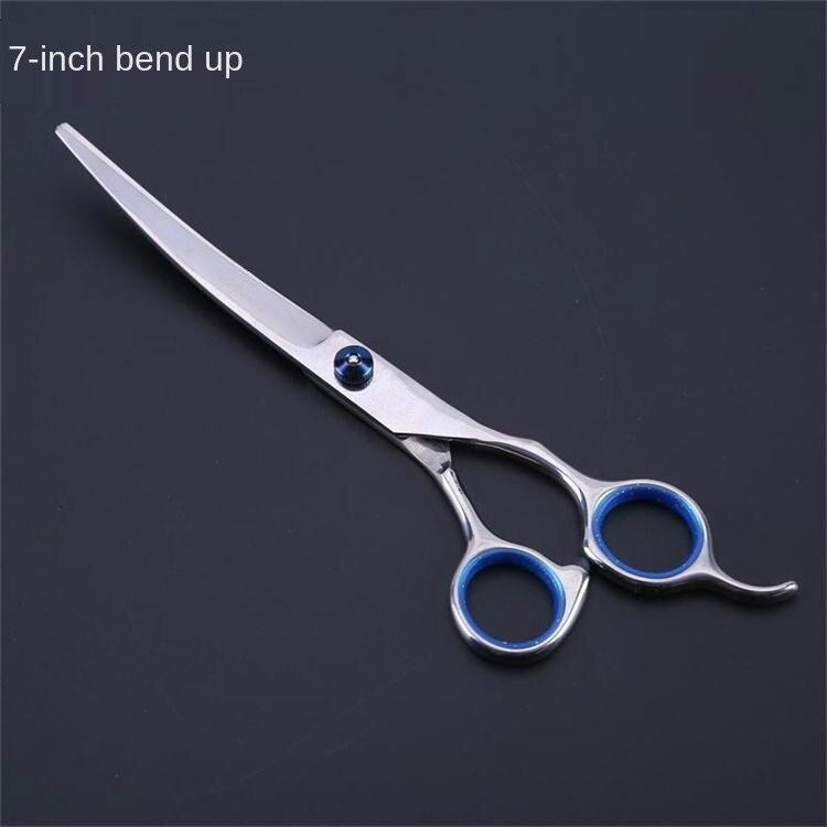 6 Inch 7 Pet Grooming Scissors Stainless Steel Cats Dogs Hair Seam Scissor Up and Down Curved Scissors Sharp Haircut Set: 7 inch upward bend