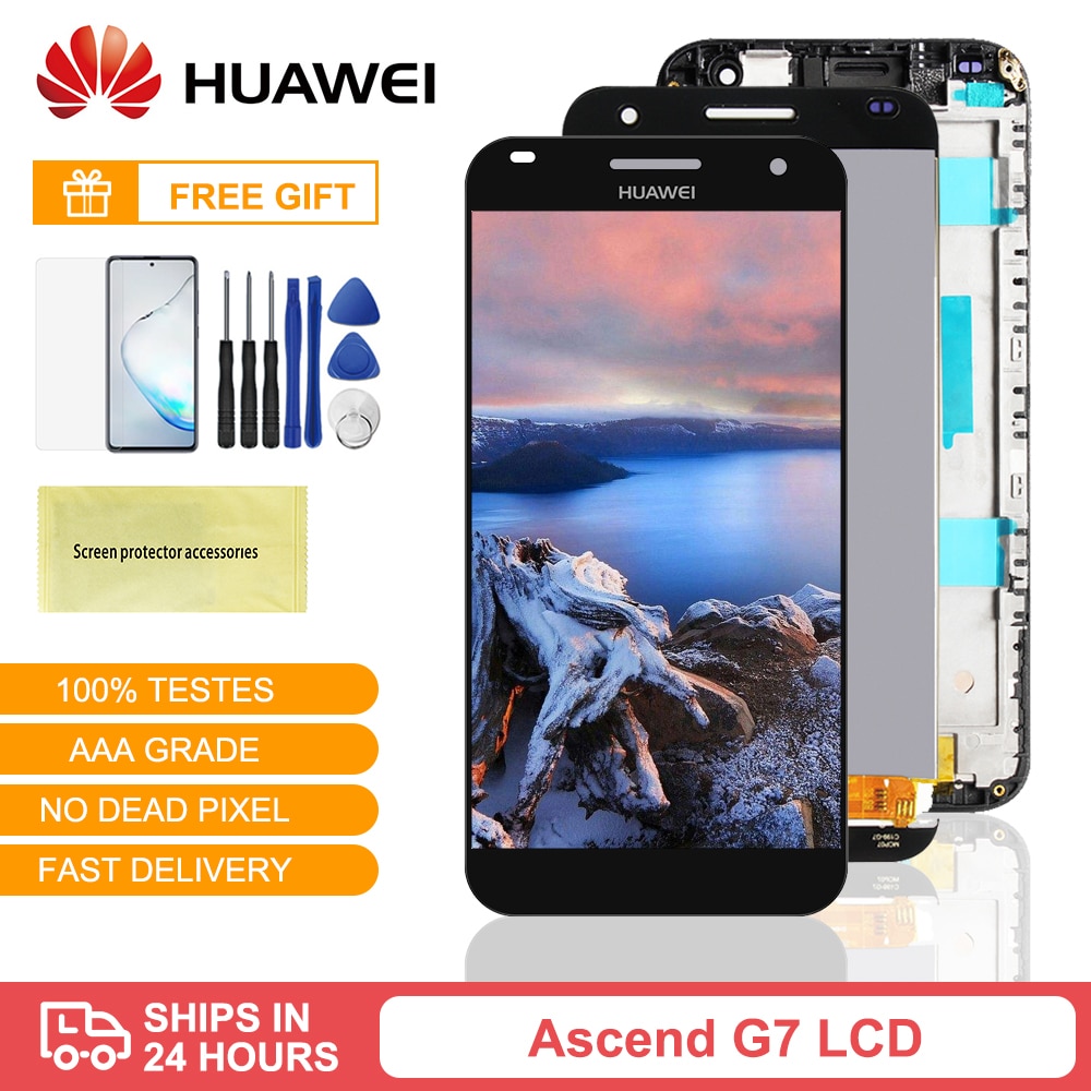 Originele 5.5 ''Display Voor Huawei Ascend G7 Lcd Touch Screen Digitizer Vergadering Met Frame Voor Huawei G7 G7-L01 g7-L03