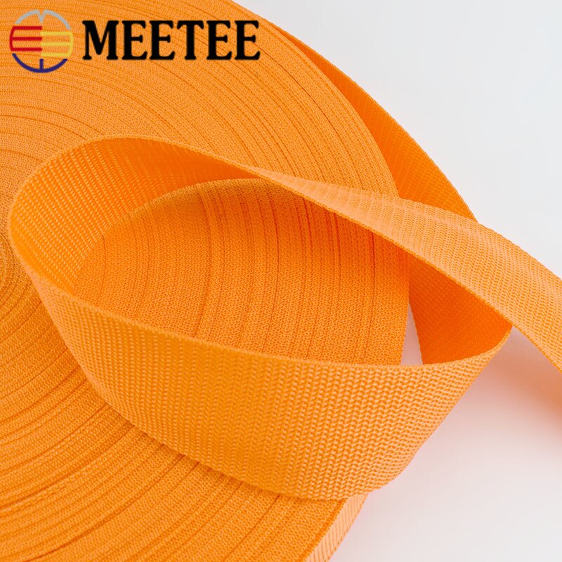 Meetee-Cinta de correas de 5 metros y 50mm de poliéster y nailon PP para correas de bolsa trenzada, para prendas de vestir y zapatos, banda para exteriores