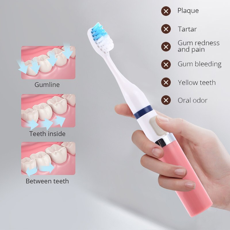 Electric Toothbrush buy one get one Waterproof Sonic Toothbrush Portable Travel Toothbrush with Replaced Heads Oral Care