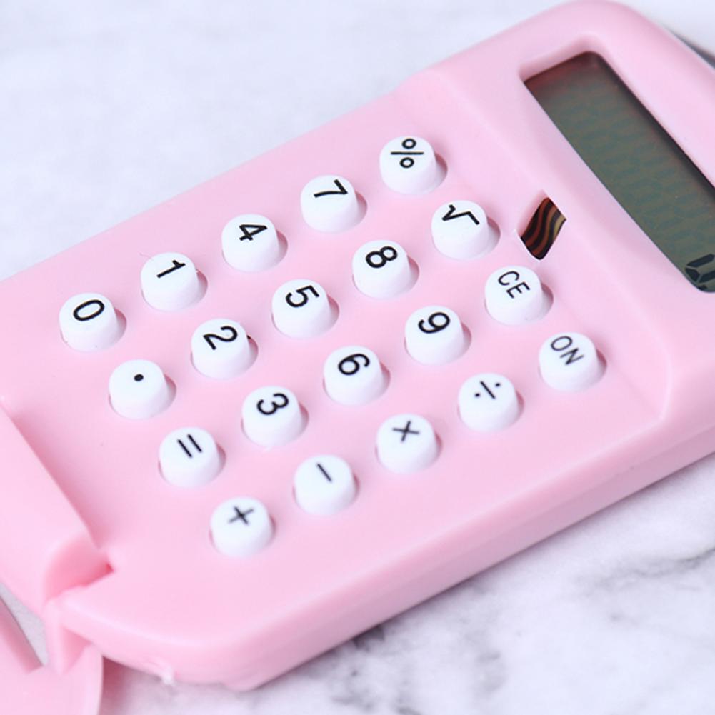 Mini Calculator Cute Emoticons Plastic Cartoon Digital Calculator with Key Ring Office Supplies