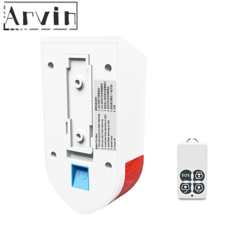 120dB For Intelligent Alarm Security System With 433 Remote Control Solar Energy Outdoor Wireless Flashing Light Alarm Siren