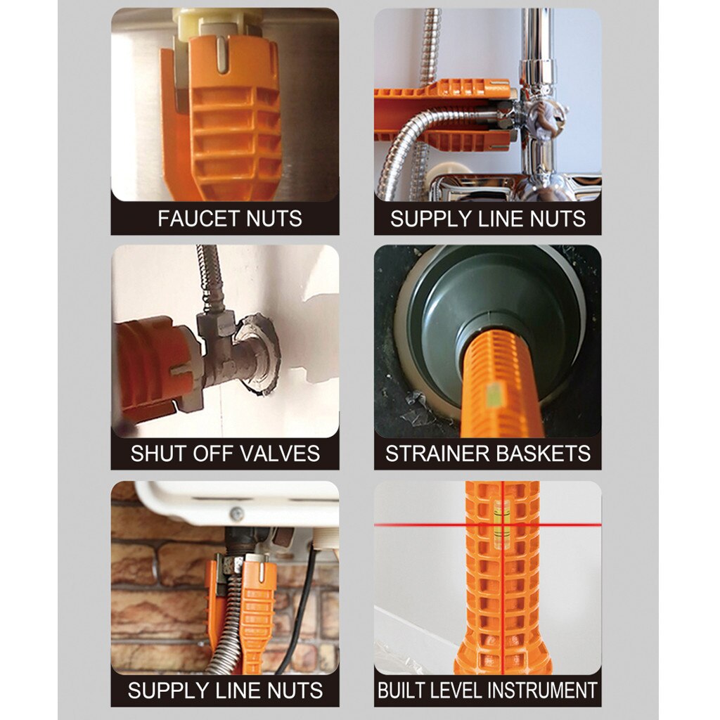 Multifunctional Faucet and Sink Installer Wrench Anti-Slip Handle Tool Plumbing Hand Tools Wrench Home Tools#WS