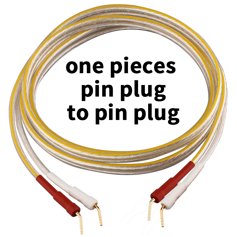 Câble de haut-parleur plaqué argent HIFI, fil de haut de gamme 6N OFC pour amplificateur systèmes Hi-fi, prise Y, câble de haut-parleur à fiche banane: Orange / 3,6 m