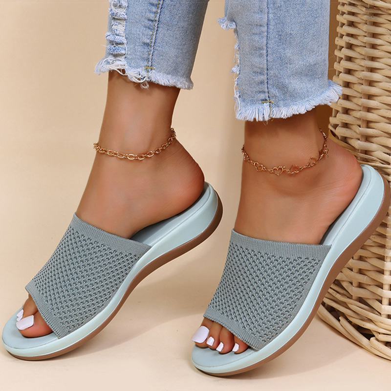 Sandali donna forza elastica scarpe estive sandali piatti da donna pantofola casuale per interni ed esterni sandali estivi per la spiaggia Zapatos Mujer: Blu / 43