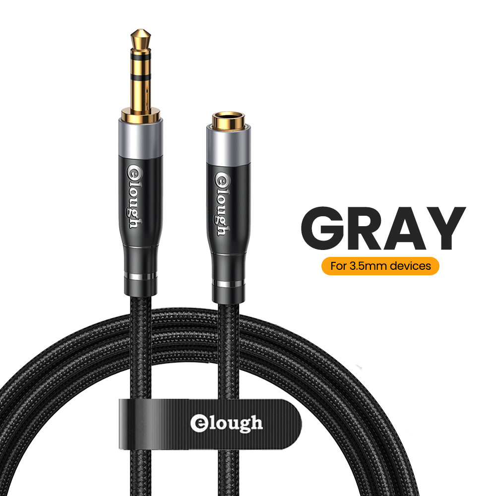 Elough Audio Extension Cable Jack 3.5mm Male to Female Aux Cable for iphone Headphones Laptop Splitter Speaker Extender AUX Wire: Black / 3m
