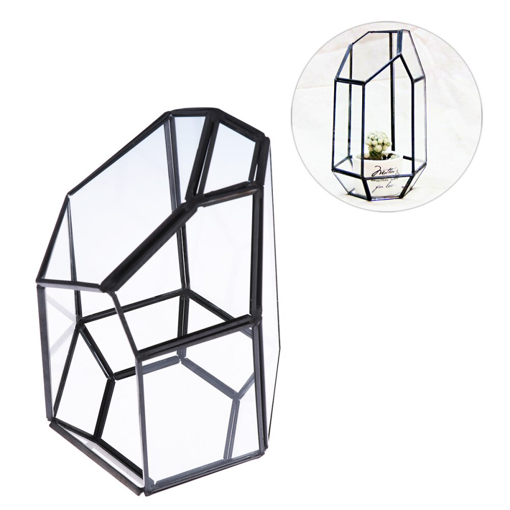 1PC Clear Glass Geometric Terrarium Tabletop Succulent Plant Box Planter Landscape DIY Home Decoration