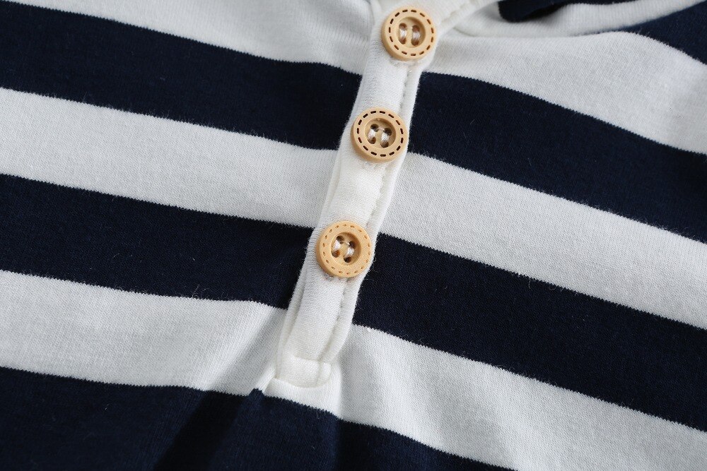 Kimocat Baby Boy Clothes Blue Striped Hooded Long Sleeve 100% Cotton Children's Top Soft Kid Clothes Baby Hoodied