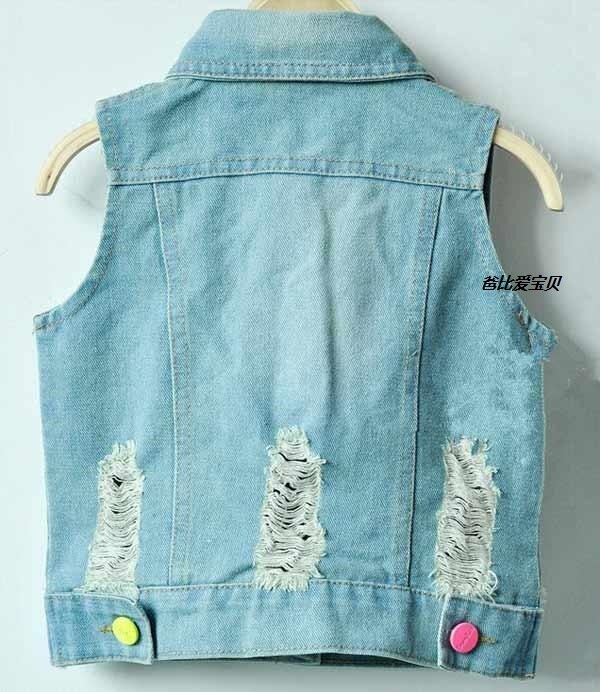 Chaleco vaquero para niña, primavera y otoño, chaqueta vaquera con labios para bebé, abrigo Delgado