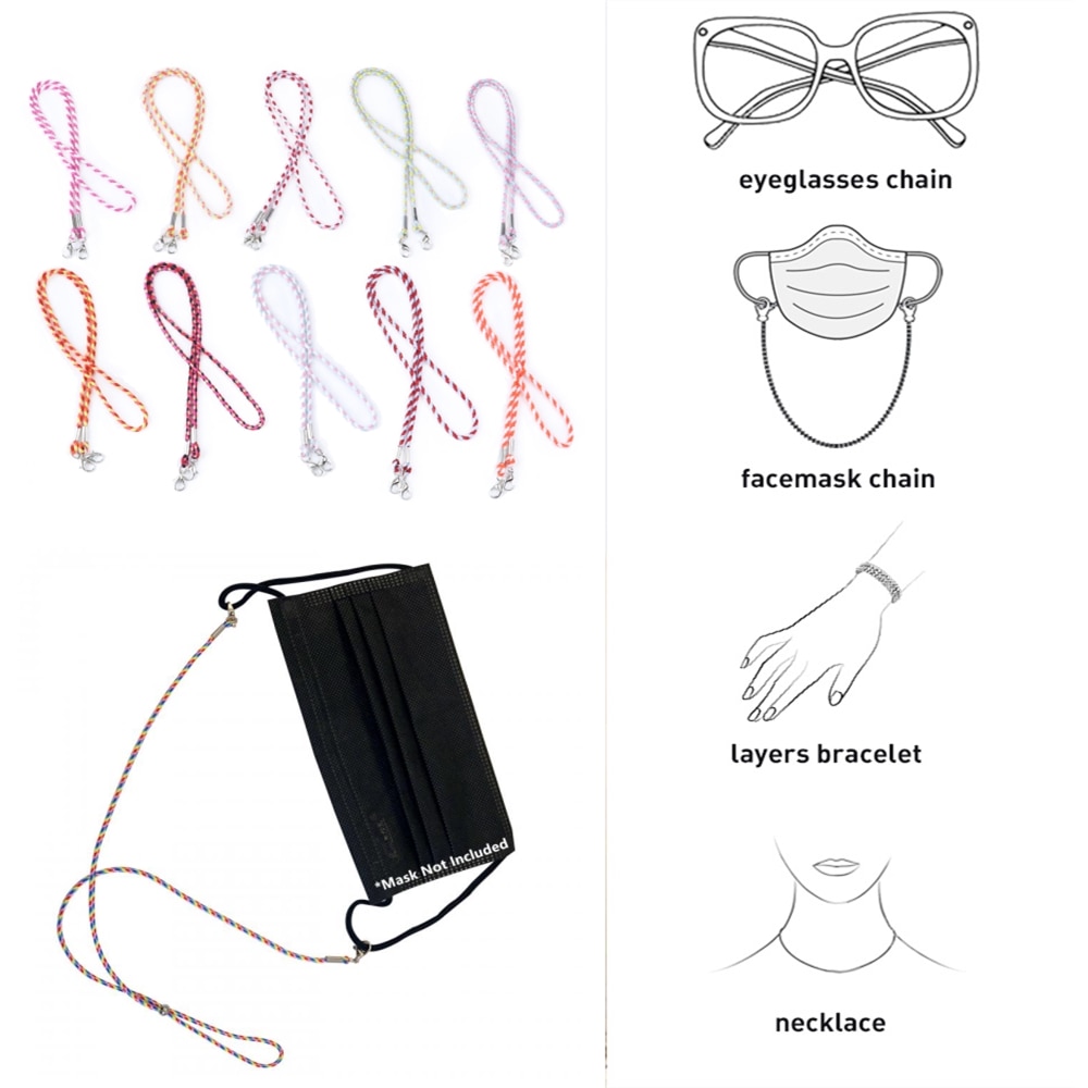 10 stuks/partij masker ophangkoord lanyard 70cm voor het opbergen van maskers maskers bewaren houder houder touw anti-verlies anti masker ophang nek touw