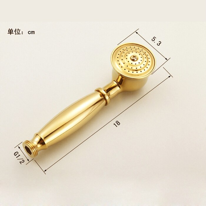 Becola europæisk stil med keramisk forgyldt telefon brusehoved sort antik messing håndbruser b -01: Guld
