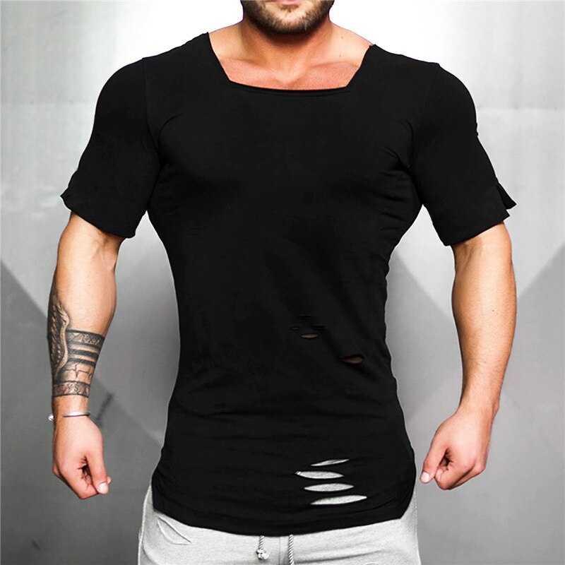 Männer Bodybuilding Hemd trainieren Fitness Baumwolle Shirt Lauf Kleidung Stringer Singlet Männlichen Sommer lässig Shirt
