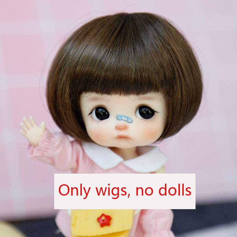 BJD doll wig 1/8 MSD YOSD DD wig pink Golden white Bangs Ponytail Long Curly Hair BOBO Short Hair Straight hair Wigs for doll: Wig only-256-SM4