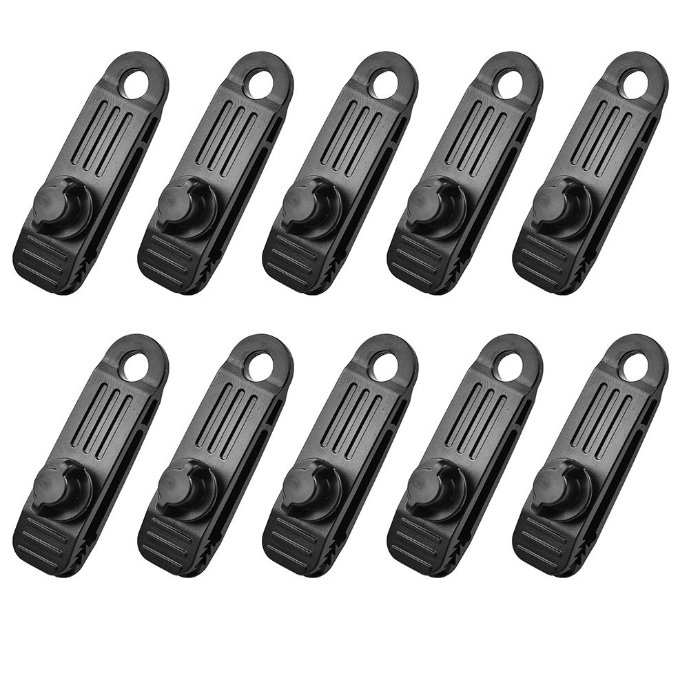 Caravan Clips for Caravan Tent Boat Trailer Cover Windproof Clamp Tarp Snap Groundsheet Tent Clip for Awning Camping Accessories: 10 pcs black