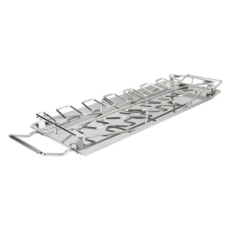 Foldable Stainless Steel BBQ Rack Chicken Leg Grilled Rack Roaster With Drip Pan Barbecue Accessories Dessert BBQ Tool
