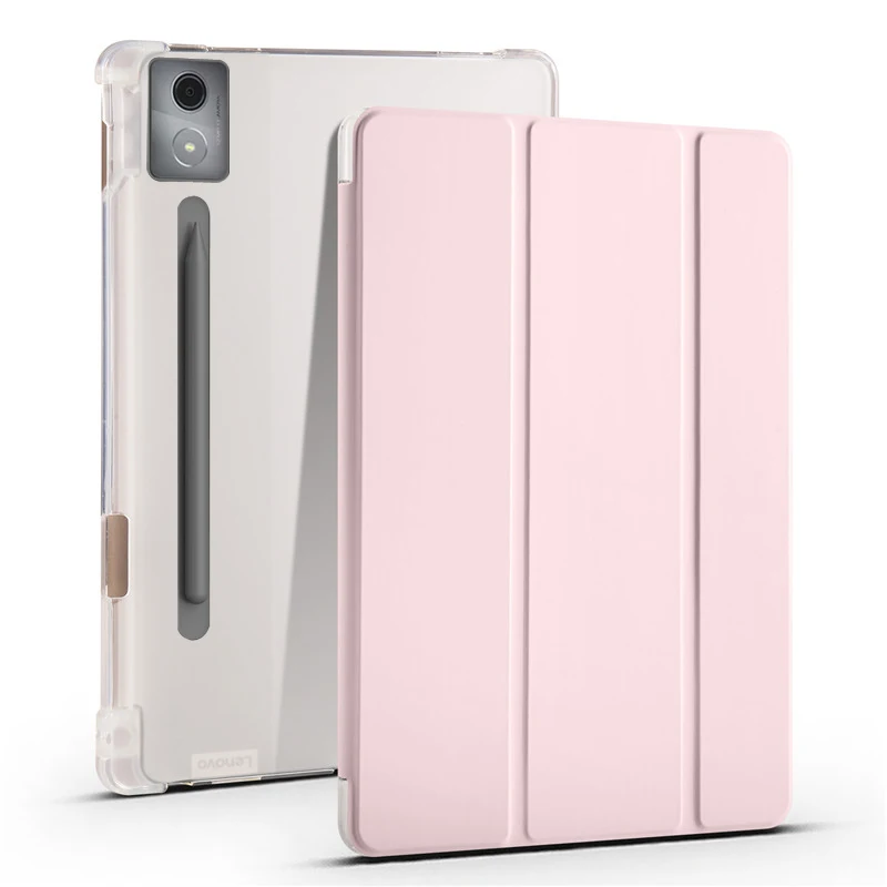 Pour Lenovo Idea Tab Pro étui avec porte-stylo à trois volets support arrière souple Coque pour Lenovo Idea Tab Pro 12.7 étui tb373fu: Black