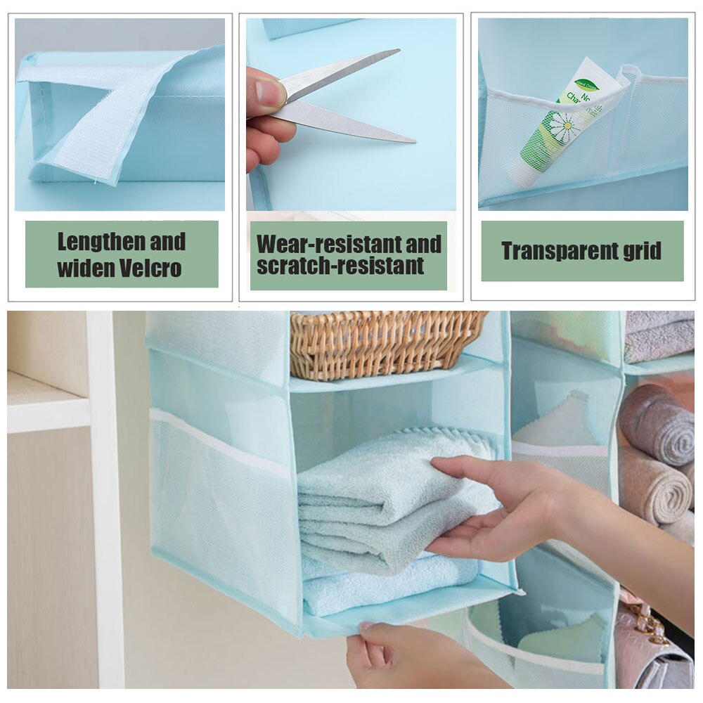 Multi Layer Wardrobe Closet Organizer Shelf Hanging Shelf Non-woven Fabric Foldable Bra Clothes Storage Rack Holder Organiser
