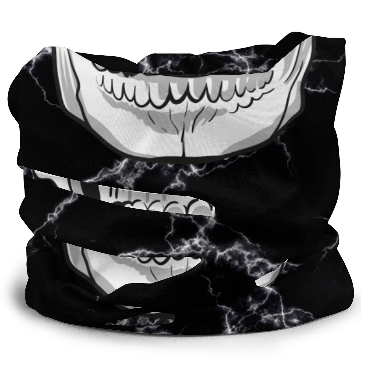 Human Skull Scarf Half Face Mask Unisex Neck Gaiter Skeleton Neck Bandana Dustproof Headband Outdoor Hiking