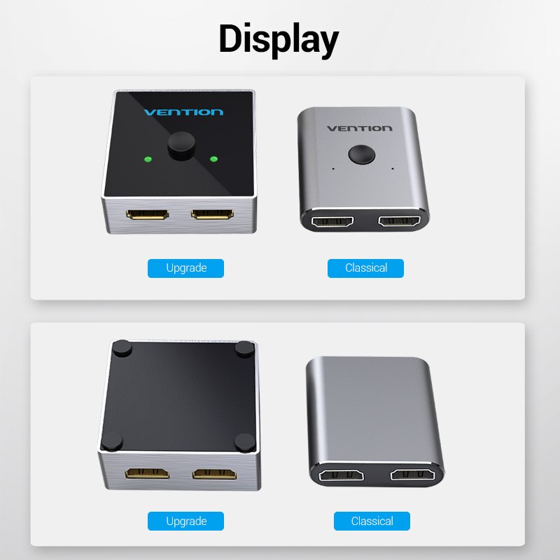Vention HDMI Switch Bi-Direction 2.0 HDMI Splitter 1x2/2x1 Adapter 2 in 1 out Converter for PS4 Pro/4/3 TV Box HDMI 4K Switcher