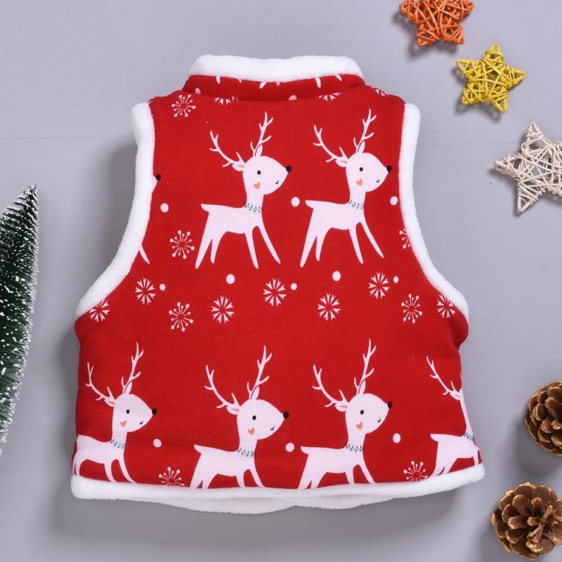 Baby Girls Boy Vest Outfits Christmas Winter Kids Waistcoats Children Warm Coat Infant Sleeveless Jacket Clothes Outerwear