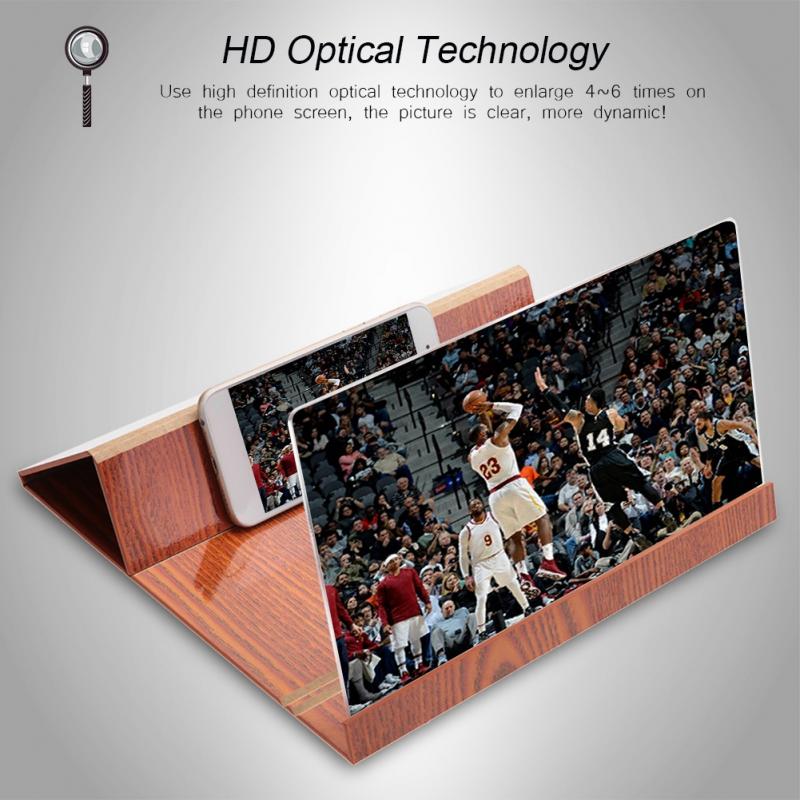 AMPLIFICADOR DE PANTALLA 12in 4-6 veces ampliable para teléfono móvil imágenes claras HD soporte de amplificador de Video amplificador lupa soporte de coche