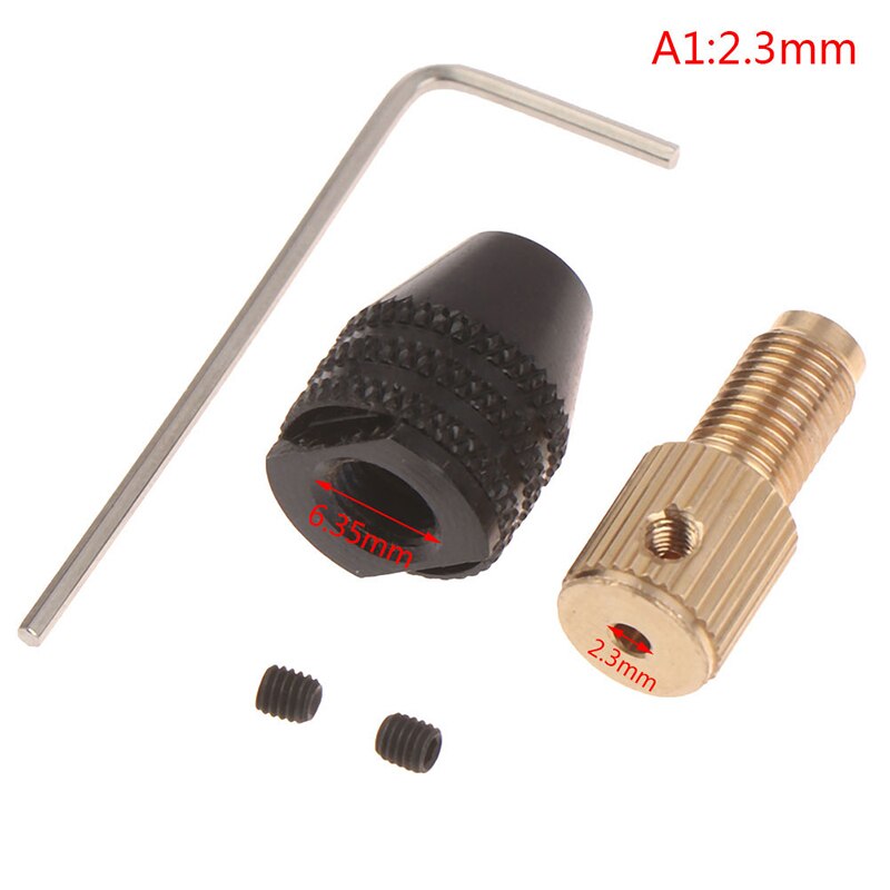 Elmotoraxel mini borrchuck fixtur 0.5-3.2 mm borr micro borr chuck sexkant borr chuck 2.3mm/3.17mm/ 5mm: 1