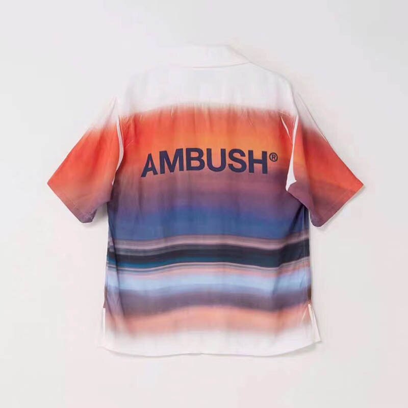 Sommer strand rejser baghold skjorter mænd kvinder slips farvning hip-hop afslappet broderi bløde baghold korte ærmer skjorter: 2 / S