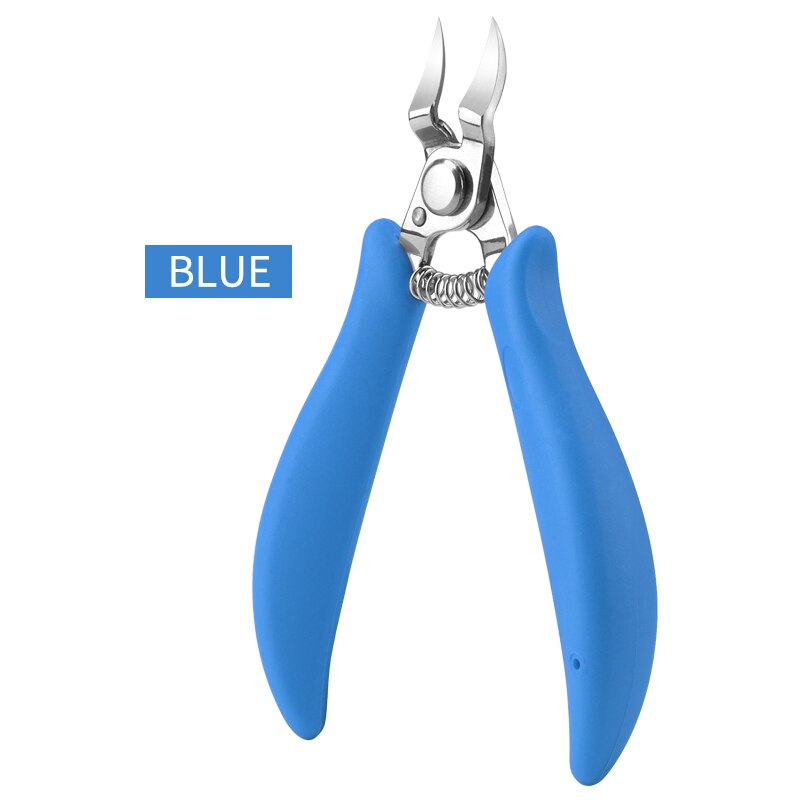 Siliconen handvat roestvrijstalen knipper nagelriem dode huid snijder manicure tool manicure tool dode huid snijder tondeuse  nt141: Blauw