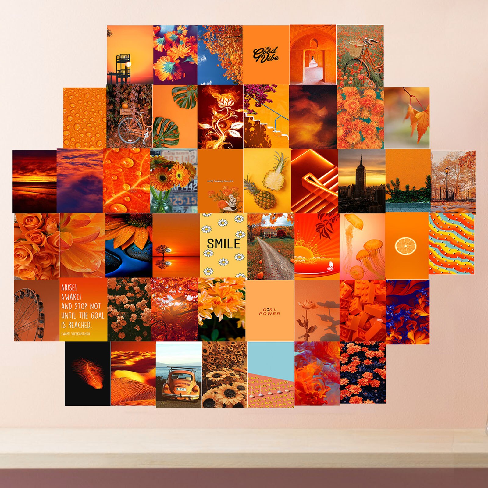 Neutrale crème beige muur collage kit Boujee Boho esthetische