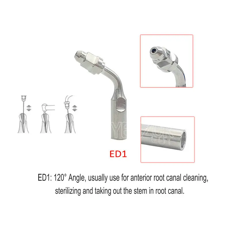 Puntas de escalador ultrasónico Dental, compatibles con escalador ultrasónico Satelec/DTE ED1/ED2/ED3/ED4/ ED5, 1 ud.: Gris