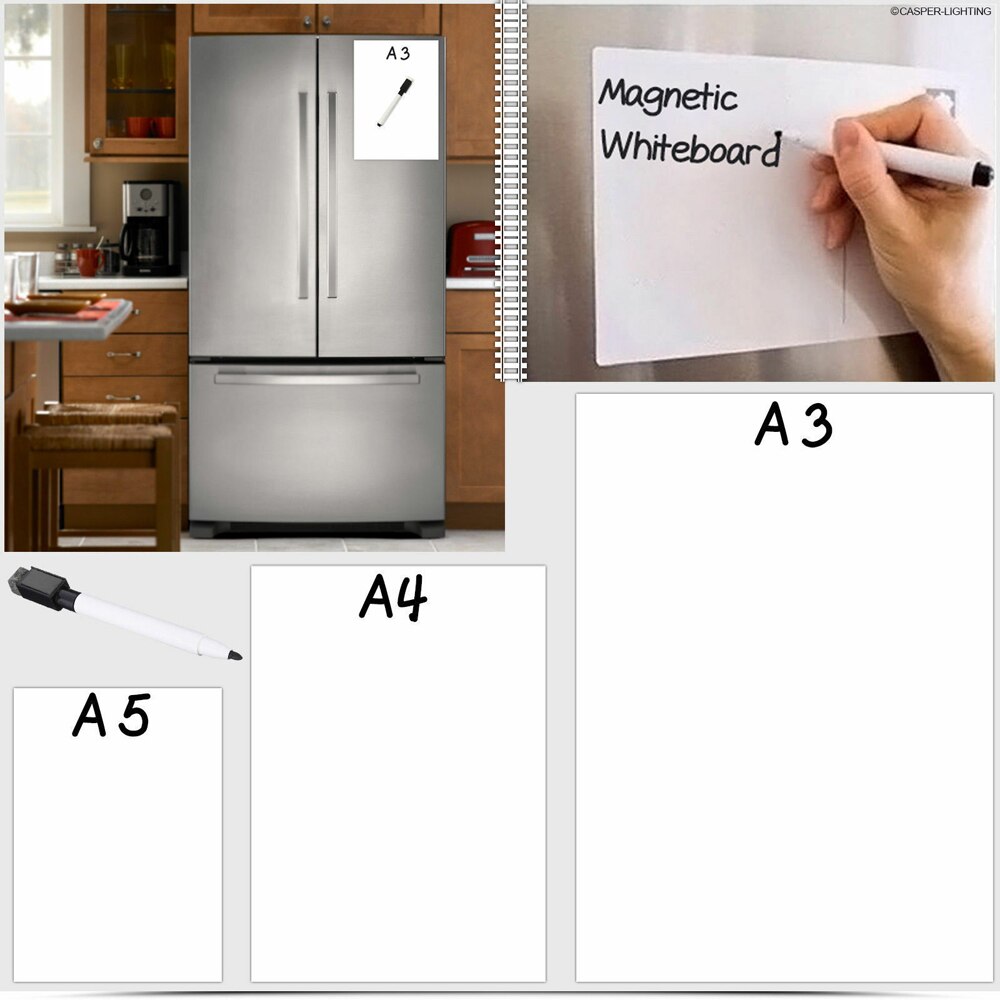 Magnet whiteboard  a3/a4/a5 blød magnetisk tavle slette tegne- og optagelsestavle til køleskab: L
