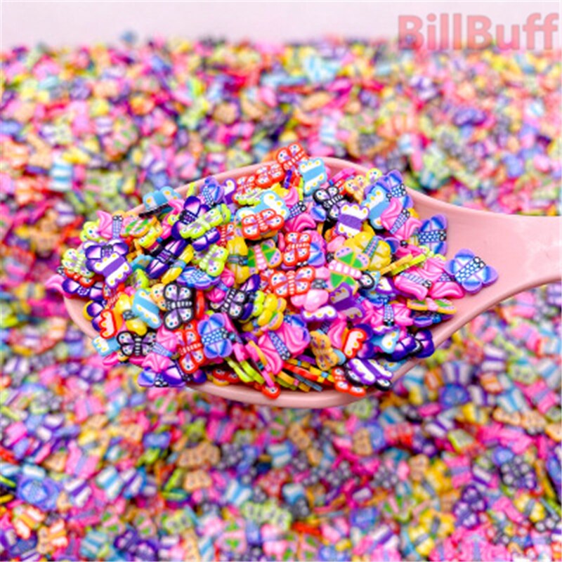 1000pcs/set Cake Fruit Slices Decor Additives For Slime Filler Supplies Clay Accessories Lemon For Nail Art Slime For Toy: sky blue