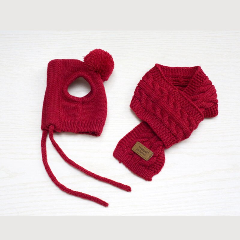 Mini chapeau d&#39;hiver tricoté pour animaux | Ensemble écharpe pour chiens, produits pour animaux de compagnie, Cosplay amusant, bonnet pour chien Chihuahua, accessoires pour chiots: Rouge / S