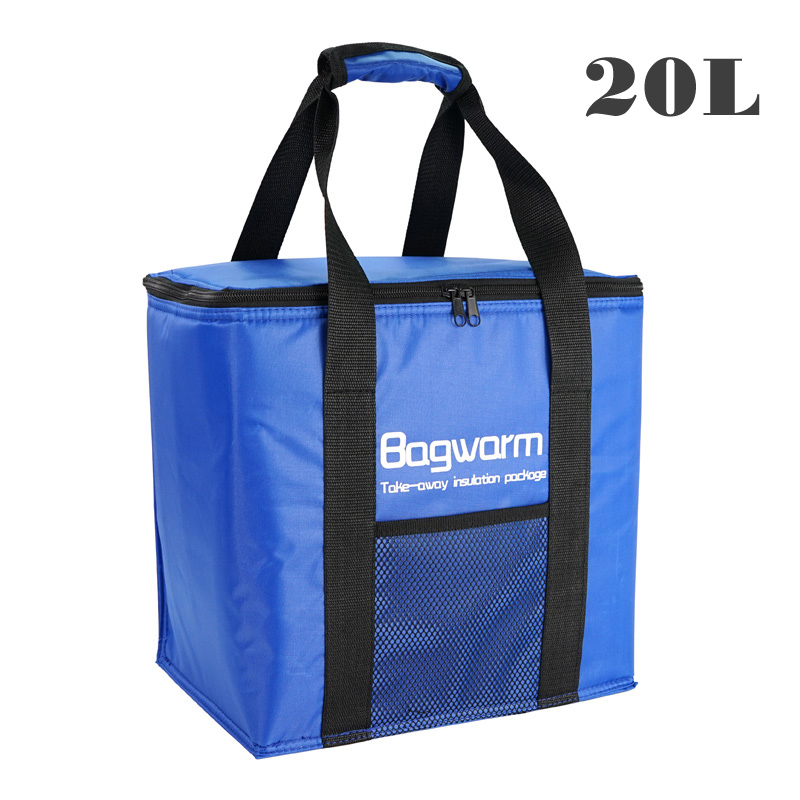 20L Opvouwbare Koeltas Dikker Aluminiumfolie Thermische Zak Voedsel Draagbare Picknick Lunch Thermo Cooling Isolatie Functionele Zakken: Blauw