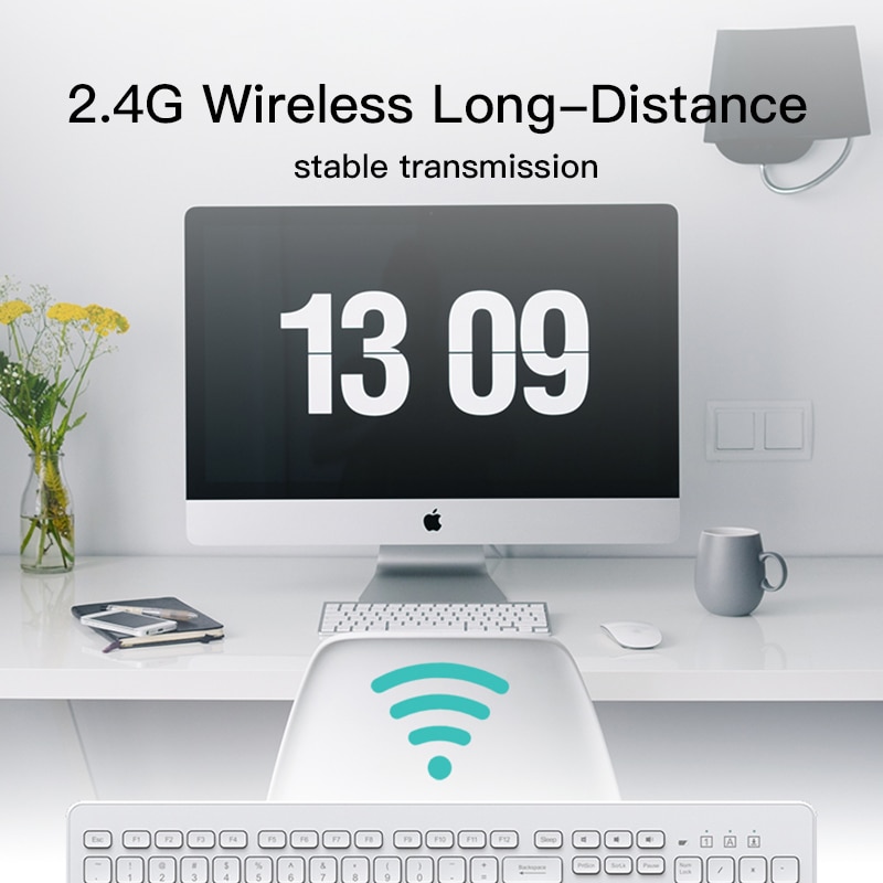2.4G Wireless Optical Keyboard and Mouse silent Mini Multimedia Full-size Ergonomic Keyboard Mouse Combo Set For MAC Laptop PC