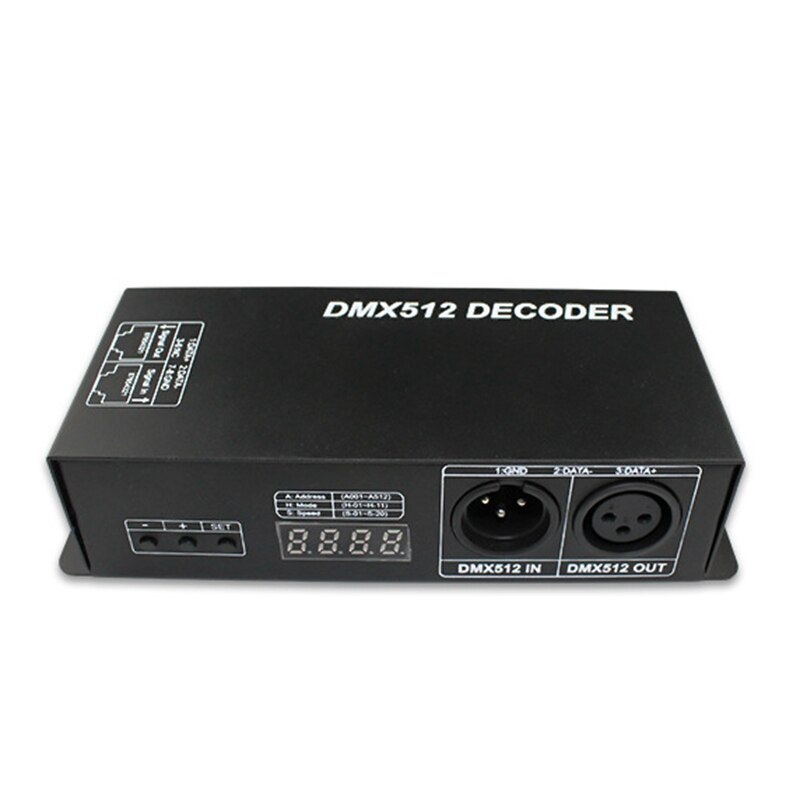3CH Rgbw Dmx 512 Decoder Led Controller 3 Kanaals X 4A Met Led Display Voor Led Strip Licht DC12-24V