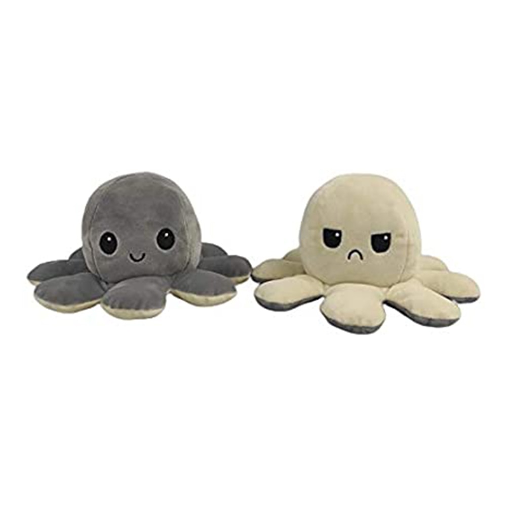 Cute Octopus Plush Toys Double-sided Flip Octopus Soft Reversible Stuffed Octopus for Kids Family Friends SCI8