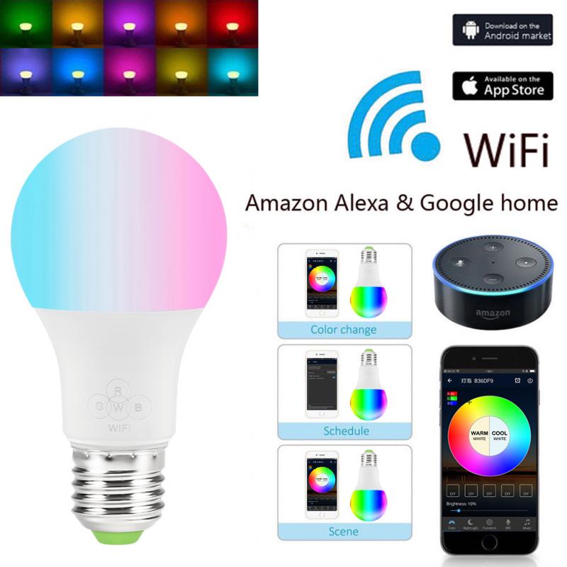 Wifi Smart Led Lamp Voice Control Rgb Multicolor Licht Zonsopgang Wake-Up Lamp App Bedienen Werken Met Alexa Google assistent Ifttt